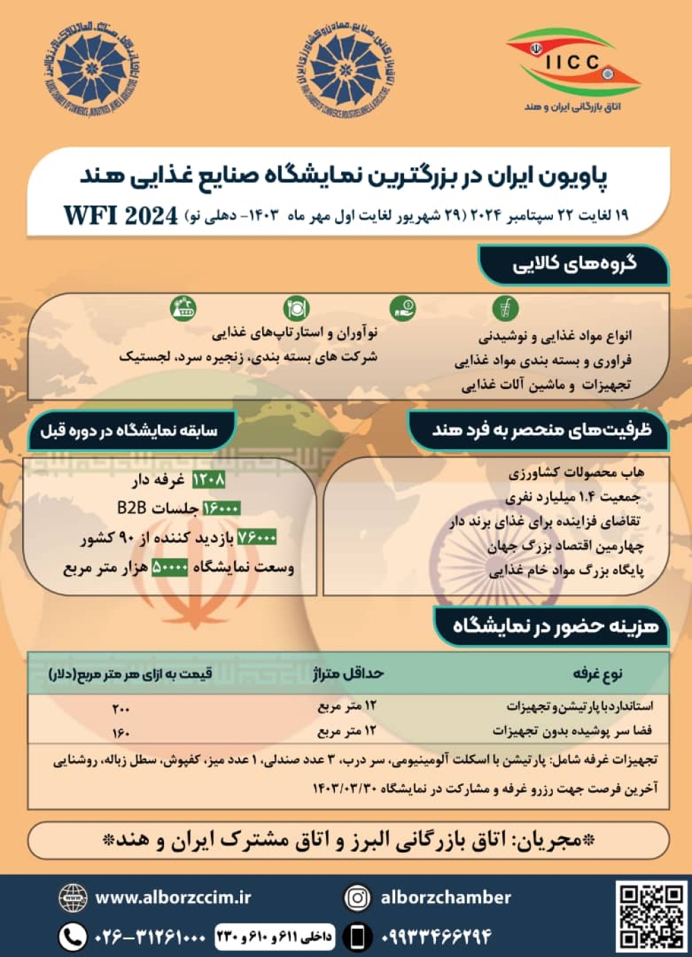 برگزاری پاویون ایران در نمایشگاه صنعت فرآوری مواد غذایی هند